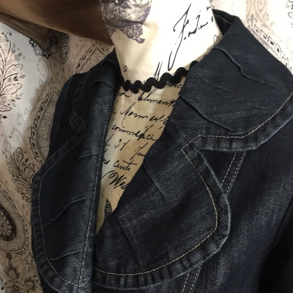 Baccini - Long pea coat inspired jean jacket - Picture 5 of 9